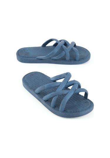 Gezer Yazlık Kaydırmaz Taban Kız Çocuk Terlik Lacivert