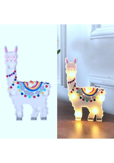 Mufunye Alpaka Desenli Led Gece Lambası - Islak Beyaz Işık, Noel/parti Dekorasyonu, Oda Süsleme, Ayaklı Ve Asılı Kullanıma Uygun Pil Dahil Değil Sıcak Beyaz