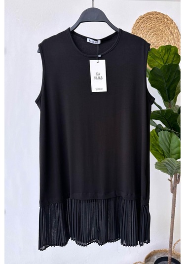 Tül Detay Tunik İçlik - Siyah Siyah