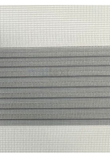 Gri Dar Plise Zebra Perde Gri