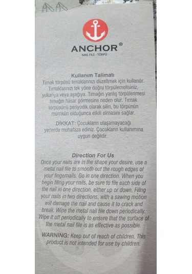 Anchor El ve Ayak İçin Tırnak Törpüsü