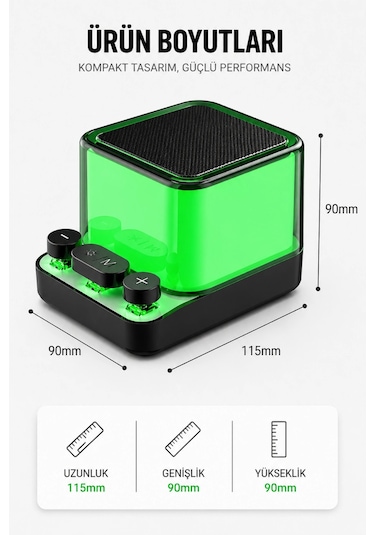Jrl Z6 Mini Rgb Işıklı Kablosuz Bluetooth Hoparlör - Mekanik Klavye Tuşlu, Speaker