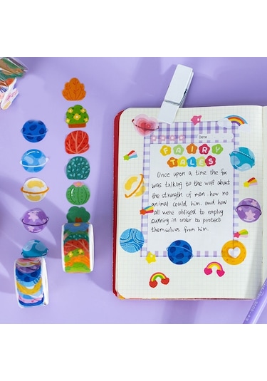 Cbtx 8 Pcs Washi Bant Sütlü Serisi El-boyalı Renkli Temel El Kitabı Dekorasyon Çıkartması