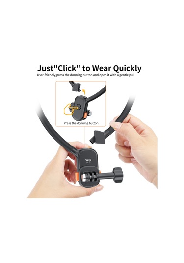 Vrig Spor Kamera Manyetik Hızlı Bırakma Boyun Tutucu Siyah
