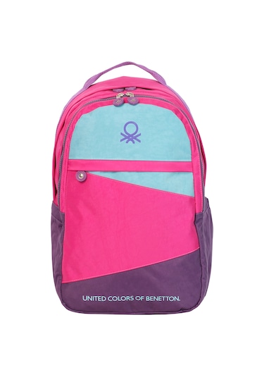 United Colors Of Benetton. Color Blocking Kız Çocuk Okul Çantası Mor-fuşya