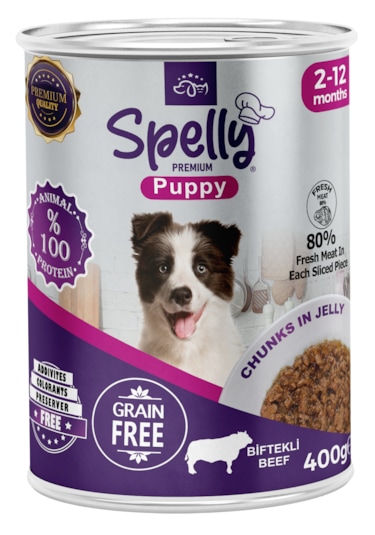 Spelly Yavru Biftekli Köpek Maması Konserve 12 x 400 G