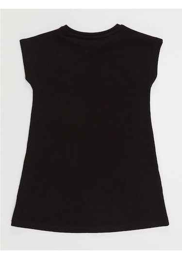 Denokids Mushi Unicorn Splash Kız Çocuk Elbise Siyah