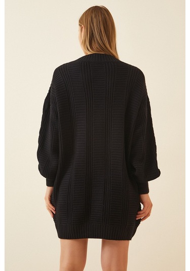 Gabria Düğmeli Örgülü Hırka Siyah