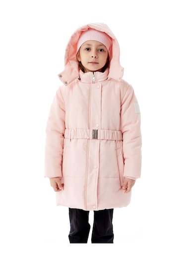 Benitto Kids Kız Çocuk Kapüşonlu Kışlık Şişme Mont 51352 Pembe