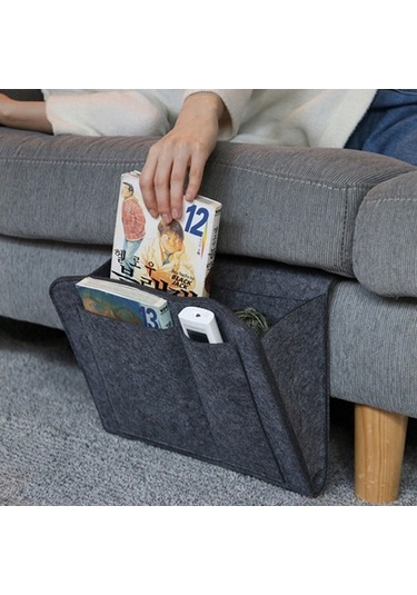 Yingfu 32x10x20 Cm Büyük Gri Felt Yatak Başlık Çantası, Dayanıklı Materyal, Kolay Kullanım, Ev Organizasyonu Saklama Çantası DiğER