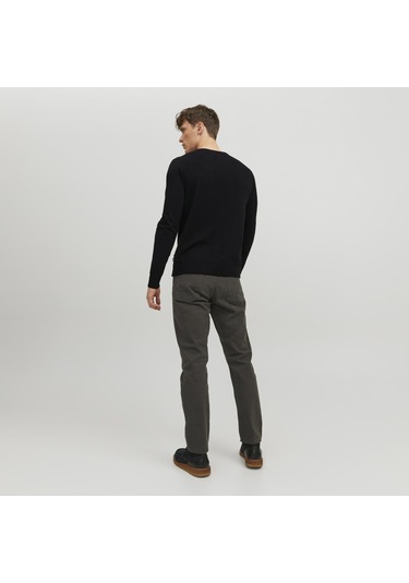 Jack & Jones Erkek Bisiklet Yaka Triko Kazak - Emil - 12208364 Siyah