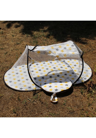 Katlanabilir Bebek Cibinlik Tül Sineklik Haşere Koruyucu Çantalı Bebek Gölgelik Çadırı 120-60 Cm