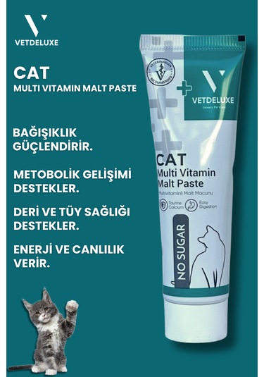 Vetdeluxe Multivitamin Malt Taurin ve 13 Farklı Vitamin İçeren Malt Macun 100 G