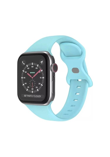 Wozlo iOS Uyumlu Watch 1, 2, 3, 4, 5, 6, 7, 8, Se Silikon Kordon Kayış - S-m Beden 38/40/41mm - Mavi