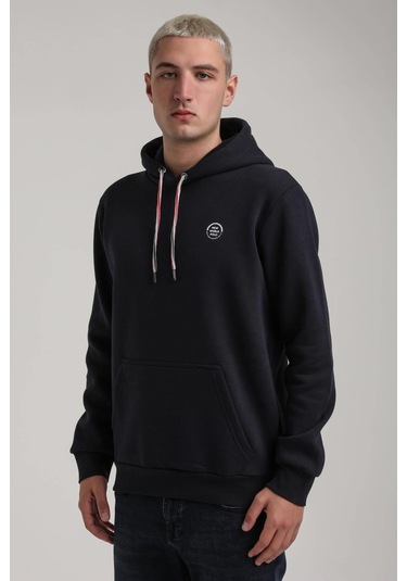 Kapüşonlu Lacivert Slim Fit Full-zip Sweatshirt 24fwm64084 Lacivert