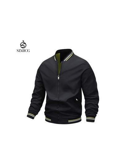 İlkbahar Ve Sonbahar Erkek Günlük Bol Ceket Siyah