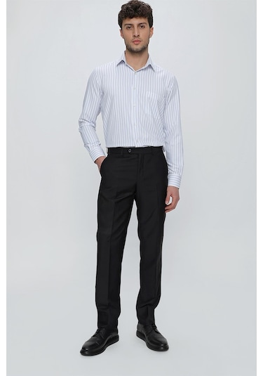 İmza Siyah Gabardin Yan Cep Açık Paça Basic Comfort Fit Esnek Pantolon 1003255005 Siyah