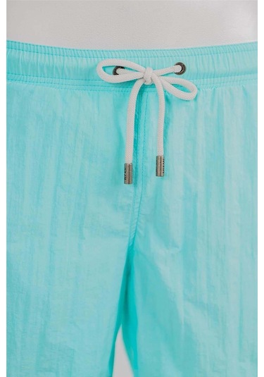 Mint Su İtici Özellikli Naylon Kumaş Düz Renk Basic Erkek Plaj Deniz Şort Mayo - 540-mint 001