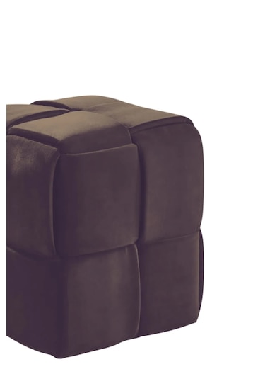 Most Spiral Kare Puf 08 Kahverengi Kadife Kumaş Evinize Teslim