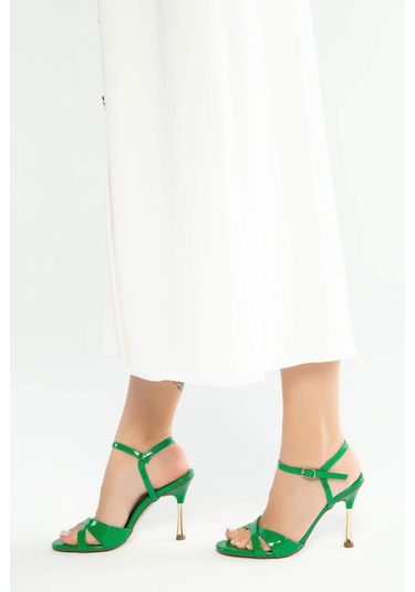 Tamer Tanca Kadın Vegan Yeşil Topuklu Ayakkabı 932 7544 Bn Sndlt Y23 Yesıl Rgn