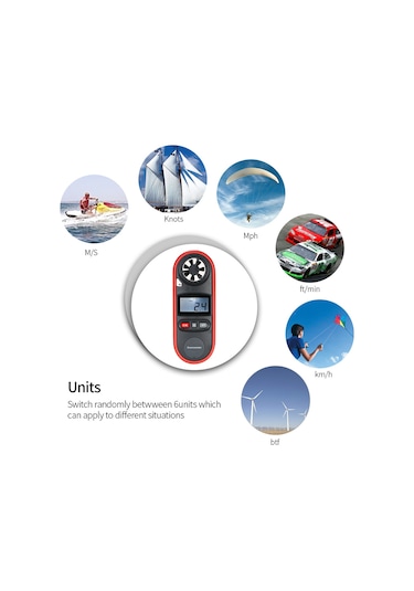 Springsun Mini Dijital Anemometre El Tipi Rüzgar Hızı Ölçüm Cihazı Wt816a Pilsiz