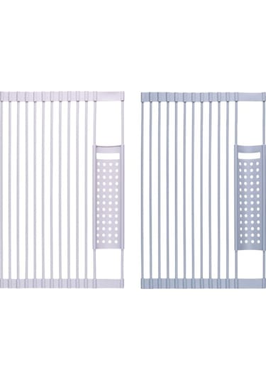 Dancemonkey 52 X 33cm Gri Mutfak Silikon Lavabo Drenaj Rafı, Küçük Ve Pratik Gri