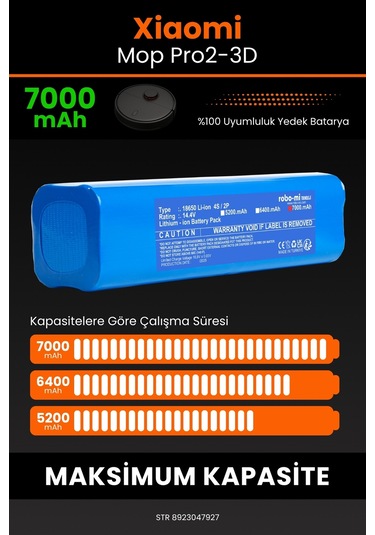 Vacuum Mop Pro2+ 3d Batarya 7000mah Stytj02zhm Süpürge Bataryası
