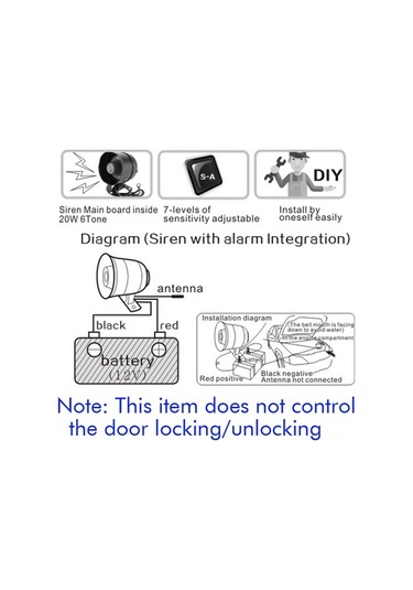 Dancemonkey Genel Araç Sistemi - 125db Ses, 7 Seviye Duyarlılık, 2 Kumandalı, Kolay Montaj