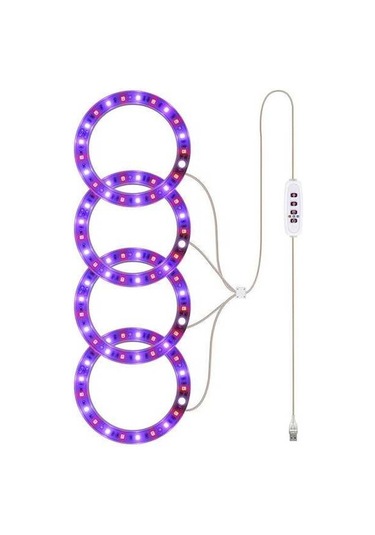 Ebitda Usb Led Bitki Büyütme Lambası - Kırmızı Ve Mavi Işık, 5v, 30.000 Saat Ömür, 20 Led