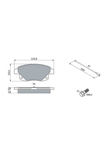 Ford Transit 2.2tdci 2006-2013 Bosch Arka Balata 24486