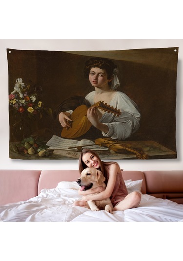 Caravaggio - Latva Çalan Kadın Duvar Örtüsü-7143