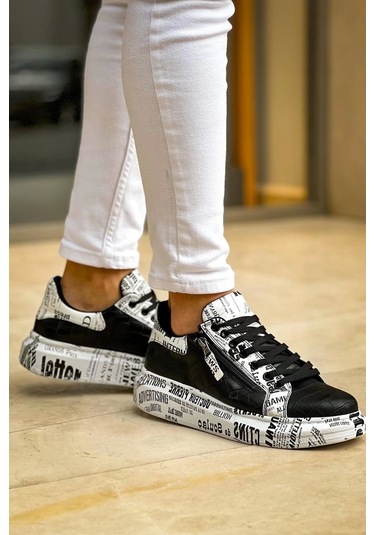 Bağcıklı Crocodile Siyah Gazete Günlük Erkek Ayakkabısı Siyah3 Siyah