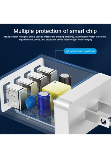 Wk Wp-u125 Youpin Serisi 18w Qc3.0 4 Usb Portları Hızlı Seyahat Şarj Cihazı, Cn Fiş / Abd Fiş Diğer