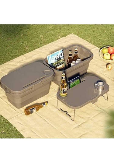 Prestigegoods Kamp Su Taşıma Sepeti Piknik Sepeti Açık Katlanır Kutu Masa 16l 47x29x23.5cm Rastgele Renk Çok Renkli