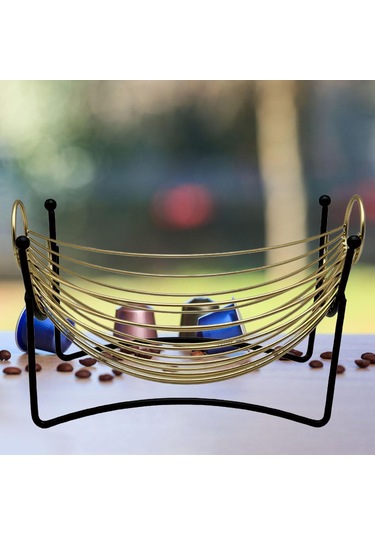 Homyl Demir Meyve Sepeti Servis Tepsisi Tezgah Mutfak Tezgahı Altın