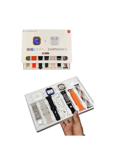 Akıllı Saat Ve Air Pro Kulaklık 7 Kordonlu Çok Fonksiyonlu İkili Set