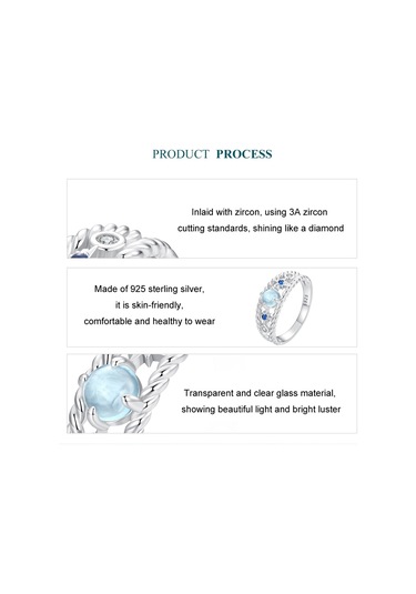 S925 Sterling Silver Platinum Plated Starry Hollow Ring, Size: No.6 Çok Renkli