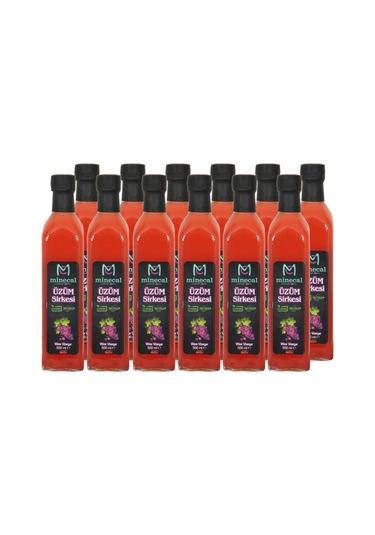 Üzüm Sirkesi 12x500 Ml %100 Katkısız Doğal Şekersiz Koruyucu Içermez