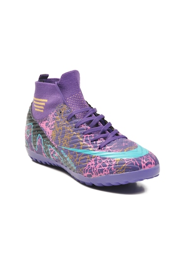 Mor Turkuaz Çoraplı Erkek Halı Saha Ayakkabısı Air 565 M Mor-turkuaz