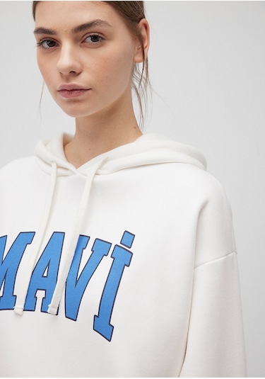 Mavi - Mavi Logo Baskılı Beyaz Sweatshirt 1600361-81964