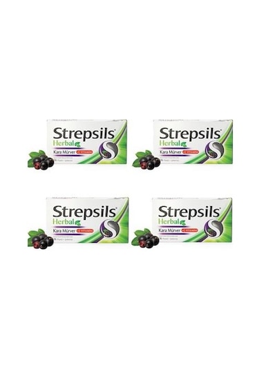 Strepsils Herbal Kara Mürver Aromalı 16 Pastil 4'lü