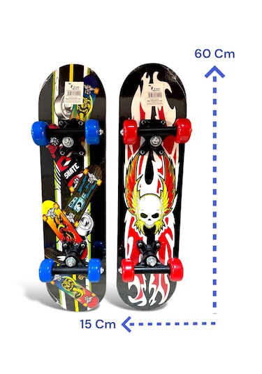 Başlangıç Kaykay 60 Cm Tahta Gövde Çocuk Kaykayı Çok Renkli