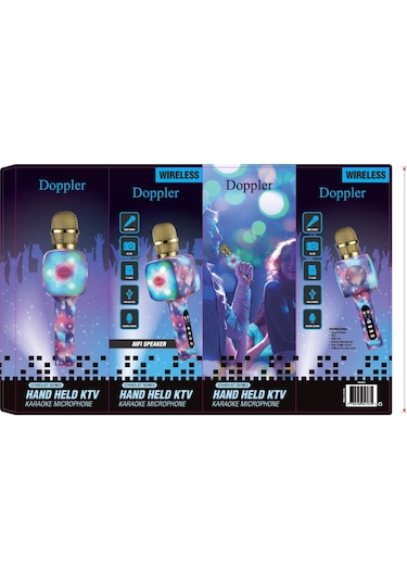 Doppler Stardust Karaoke Mikrofonu Ses Değiştirme Özellikli Işıklı