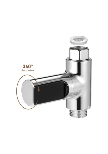 Pazly Led Dijital 5 85 C Duş Termometresi, Gerçek Zamanlı Su Akış Monitörü, 360 Duş Takımı 58856616 Diğer