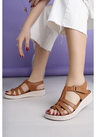 Capella 860 Taba Hakiki Soft Deri Anatomik Kadın Sandalet