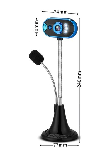 Novahub Mikrofonlu Web Kamerası Led Hd Usb Masaüstü Oyun Konferans Altın Video