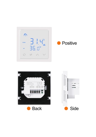Tenfowee Beyaz Duvar Tipi Akıllı Sıcaklık Kontrol Cihazı - Ev Radyant Isıtma İçin Panel Termostatı, Yüksek Sıcaklık Korumalı Mh-1828