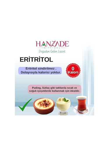 Hanzade Bitkisel Eritritol Pudra Form 500 G