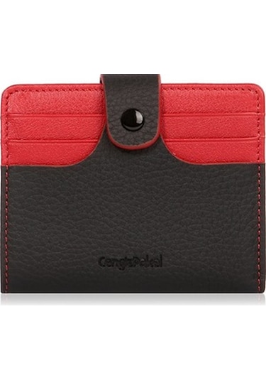 Cengiz Pakel Hakiki Deri Para Bölmeli Erkek Kartlık 2481-Siyah-Kırmızı (496175812)-2481-Siyah-Kırmızı