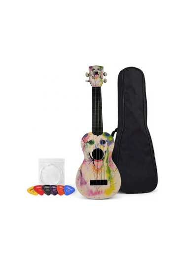 Soprano Ukulele Köpek Desenli